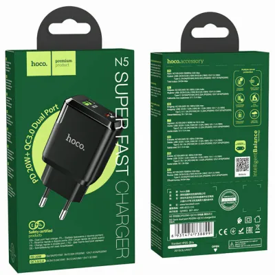 СЗУ Сетевое Зарядное Устройство Hoco N5, быстрая зарядка 20W
