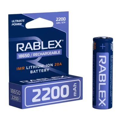 Аккумулятор Rablex 18650, 2200mAh, IMR, Li-ION, 20A, 3.7V, ВЫСОКОТОКОВЫЙ