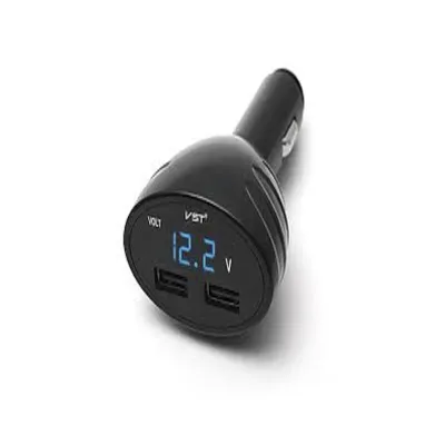 Автомобильный Вольтметр VST-708V, син., +2 USB