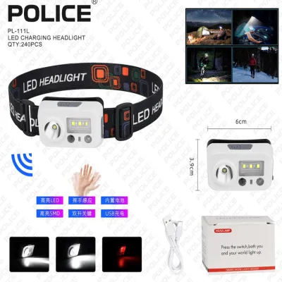 Налобный фонарь Bailong PL-111L, red+white, Type-C, Sensor