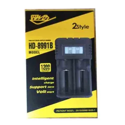 Зарядное устройство для аккумуляторов 2x18650 и др./ от сети / HD-8991B/F2, (С ЭКРАНОМ) /  7003