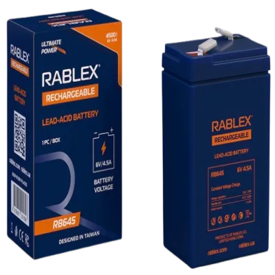 Аккумуляторная батарея Rablex 6V 4.5Ah (RB645), свинцово-кислотная (SLA)