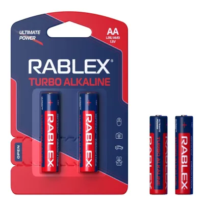 Батарейка Rablex LR6/AA/2pc/TURBO / Alkaline /БЛИСТР