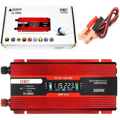 Инвертор преобразователь UKC AC/DC KC-2000D 2000W 12V + lcd / 3739