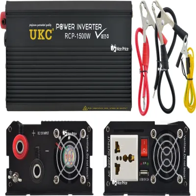 Инвертор преобразователь Профессиональный  UKC 12V-220V RCP-1500W + USB  / 4145