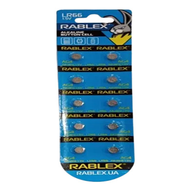 Батарейки-Таблетки Rablex LR66/AG4/1.5V блистер 10шт.