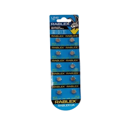 Батарейки-Таблетки Rablex LR41/AG3/1.5V блистер 10шт.