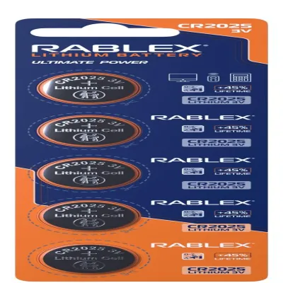 Батарейки-Таблетки Rablex CR2025 / 3V блистер 5шт.