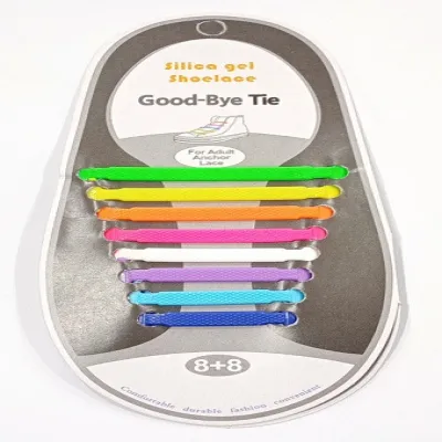 Силіконові шнурки набір 8+8шт №20 РІЗНОКОЛЬОРОВІ