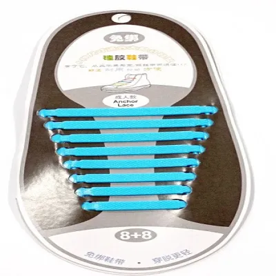 #20 Силиконовые шнурки набор 8+8шт №20 ГОЛУБЫЕ