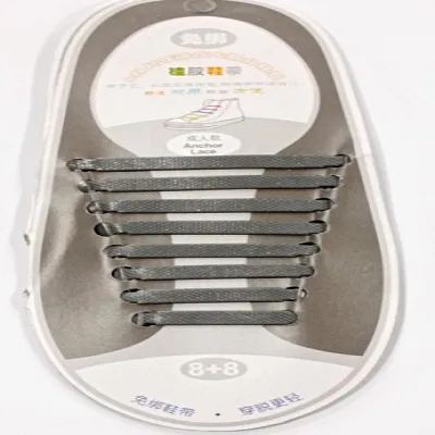 #20 Силиконовые шнурки набор 8+8шт №20 СЕРЫЕ