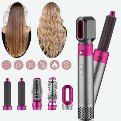 Фен щетка стайлер (styler) 5 в 1 мультистайлер для завивки и укладки волос с насадками
