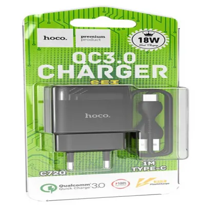 СЗУ Сетевое Зарядное Устройство Hoco C72Q / Type-C 3.0A