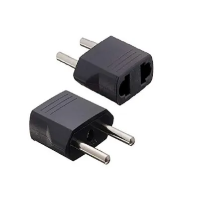 Переходник с плоской и евро вилки, чёрный OO5 - 3507