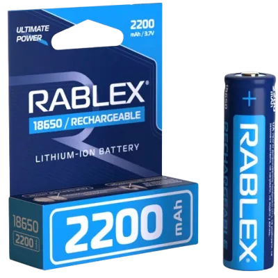 Аккумулятор Rablex 18650 Li-ion 2200mAh с ЗАЩИТОЙ 3.7v