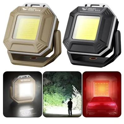 Фонарь для кемпинга PL-411 COB ,белый, красный, жёлтый, type-c, индикатор