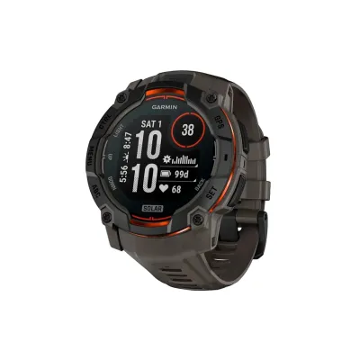 Смарт-годинник Garmin Instinct 3, 50mm, Solar, Black Bezel with Charcoal Band, GPS (010-02935-00)