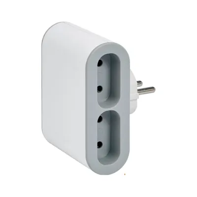 Мережевий розгалужувач Legrand Стандарт 4х2К бічні розетки 6А Білий/Сірий (049400)