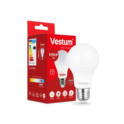 Лампочка Vestum LED A60 10W 6500K 220V E27 (1-VS-1114)