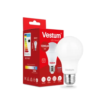 Лампочка Vestum A60 12W 6500K 220V E27 (1-VS-1115)