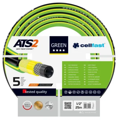 Шланг для поливу Cellfast GREEN ATS, 1/2", 25м, 5 шарів, до 30 Бар, -20…+60°C (15-100)