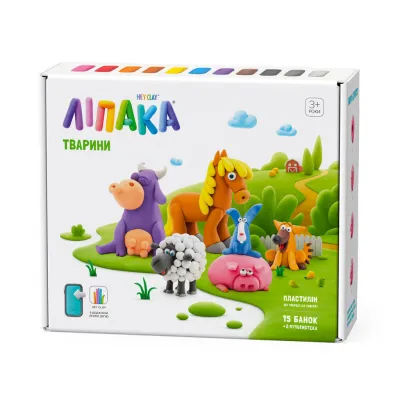 Набір для творчості Lipaka Тварини Меганабір пластиліну самозагуст. (15012-UA01)