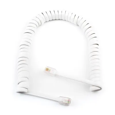 Кабель телефонний Atcom телефонный спиральный 2м RJ9 (17319)