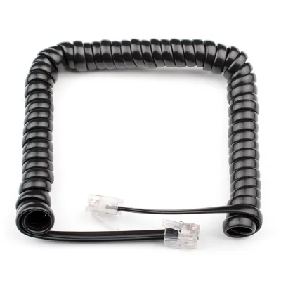 Кабель телефонний Atcom телефонный спиральный 2м RJ9 (17373)