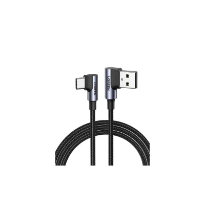 Дата кабель USB 2.0 AM to Type-C 1.0m US176 Both Angled 3A (Black) Ugreen (20856)