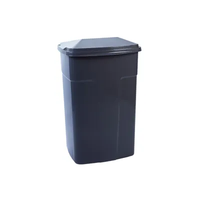 Контейнер для сміття Алеана з кришкою темно-сірий 90 л (2592)