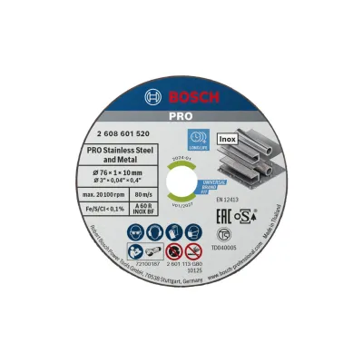 Круг відрізний Bosch Expert for Inox, 76х10х1мм, 5шт (2.608.601.520)