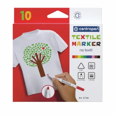 Набор маркеров Centropen набор для текстиля Textile 1.8 мм 10 шт (2739.10)