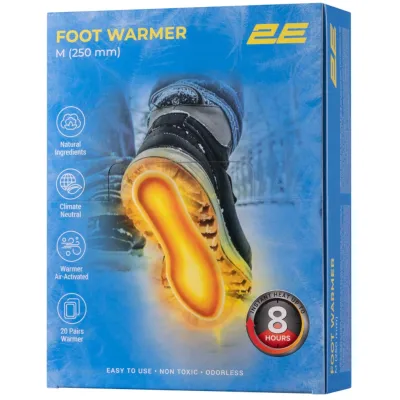 Хімічна грілка 2E для ніг розмір M (250 мм), до 8 годин - 20 пар (2E-NAFW8M-DB)