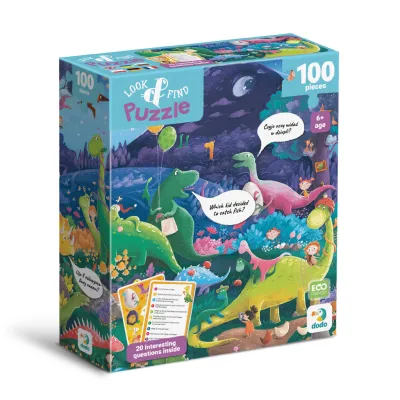 Пазл DoDo Шукай та знаходь Країна динозаврів, 100 елементів (300669)
