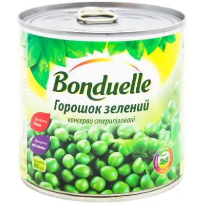 Овочева консервація Bonduelle Горошок зелений консервований 400 г (3083680048774)