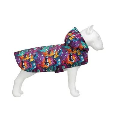 Дощовик для тварин WAUDOG Clothes Накидка з капюшоном Зубасті монстри S (356-4048)