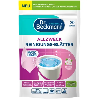 Засіб для миття підлоги Dr. Beckmann Magic Leaves Розчинні серветки для прибирання Весняна свіжість 20 шт. (4008455097312)