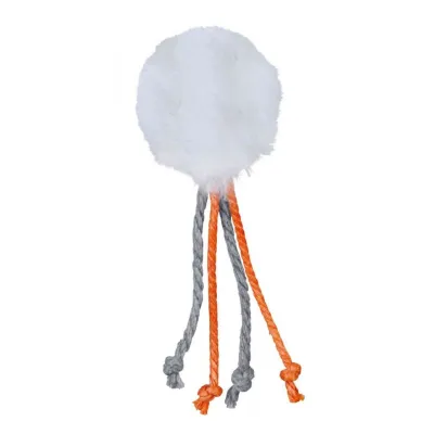 Игрушка для кошек Trixie Мячик со шнурком погремушкой и кошачьей мятой 4 см (4011905412610)