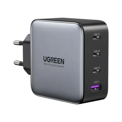 Зарядний пристрій Ugreen 4xUSB 100W (3xUSB-C+USB-A) Gan Tech Fast GAN Charger black CD226 (40747)