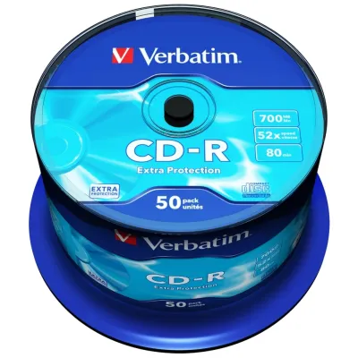 Диск CD Verbatim CD-R 700Mb 52x Cake box 50 Extra (43351)