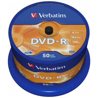 Диск DVD Verbatim 4.7Gb 16X CakeBox 50шт (43548)
