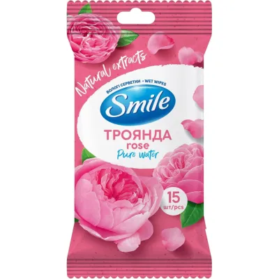 Вологі серветки Smile Daily Троянда 15 шт. (4820048482219)