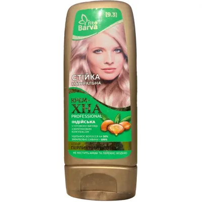 Хна Fito Barva Professional Індійська крем-хна в готовому вигляді 9.3 - Перлинний блонд 140 мл (4820098542277)