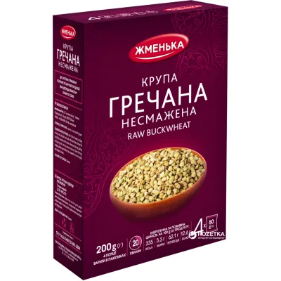 Крупа Жменька Гречана несмажена в пакетиках для варки 4х50 г (4820152182104)