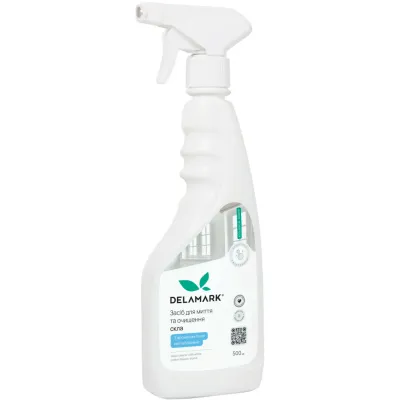 Засіб для миття скла DeLaMark Білі квіти бавовни 500 мл (4820152333681)