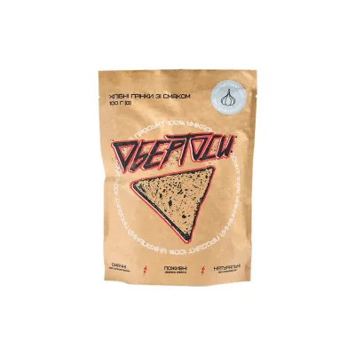 Сухарики Обертоси пшенично-житні зі смаком Часниковий соус 100 г (4820173480593)