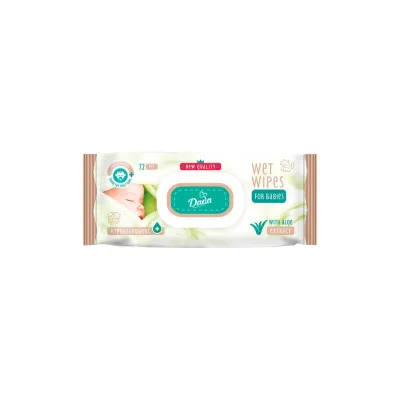 Дитячі вологі серветки Dada з екстрактом алое, з клапаном, 72 шт (4820174980405)