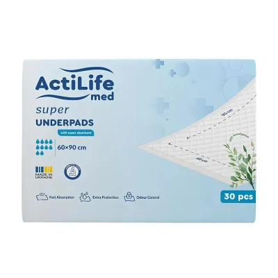 Пелюшки для малюків ActiLife Med Super 60 х 90, 30 шт (4820174981495)