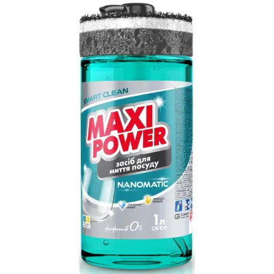 Засіб для ручного миття посуду Maxi Power Nanomatic 1 л (4820204703400)