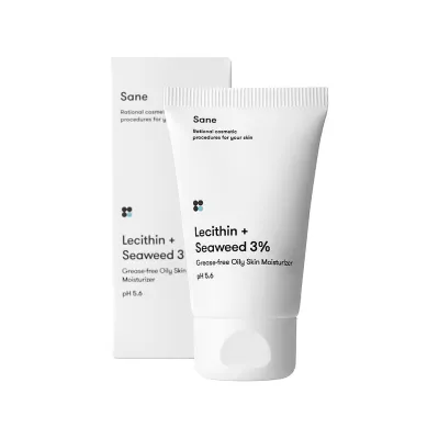 Крем для обличчя Sane З лецитином + морські водорості 3% Для жирної шкіри 40 мл (4820266830090)